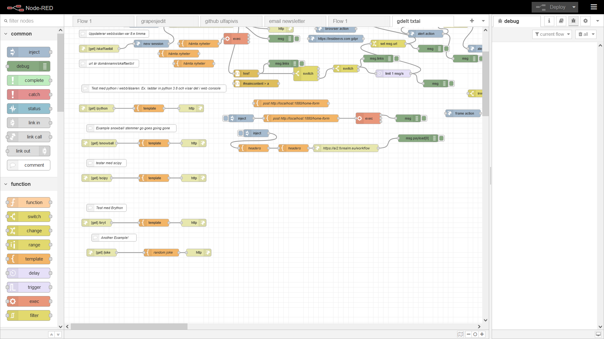 IT automation using Node-RED and Txtai API